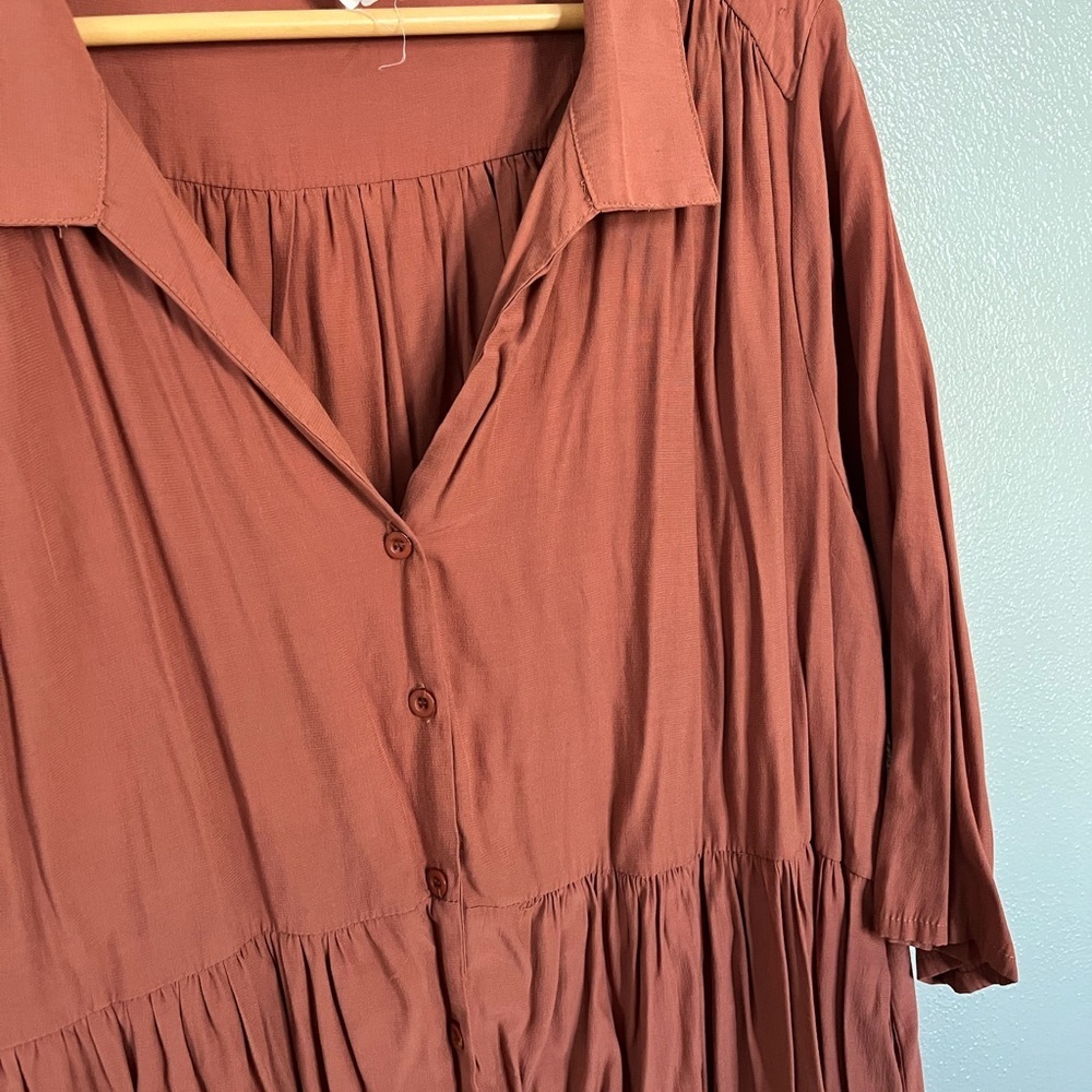 Flawless Terracotta Button-Up Dress - Picture 2 of 4